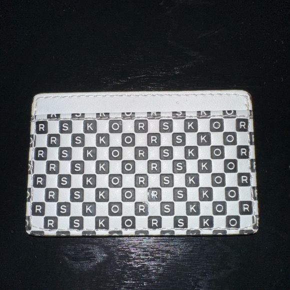Michael Kors Black & White Checkered Card Holder - Picture 2 of 2